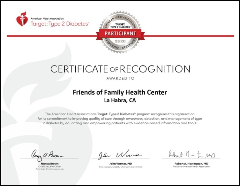American Heart Association Certificates of Recognition 2020